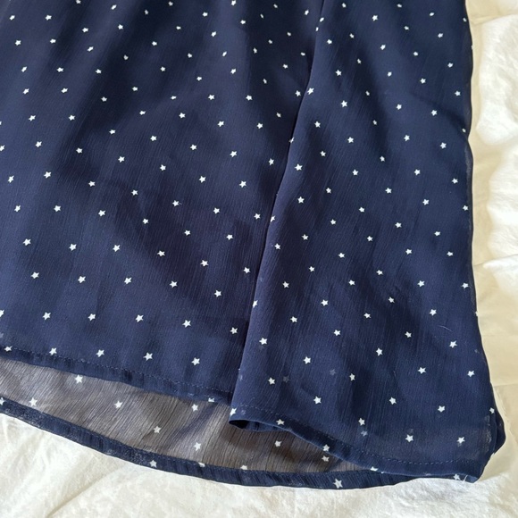 Women’s Size Large Gap Navy and White Flutter Sleeve Star Print Mini Dress - Picture 7 of 11